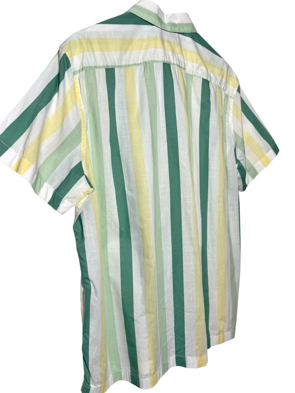 J. Crew Striped Short Sleeve Cotton Camp Collar Shirt Size Large